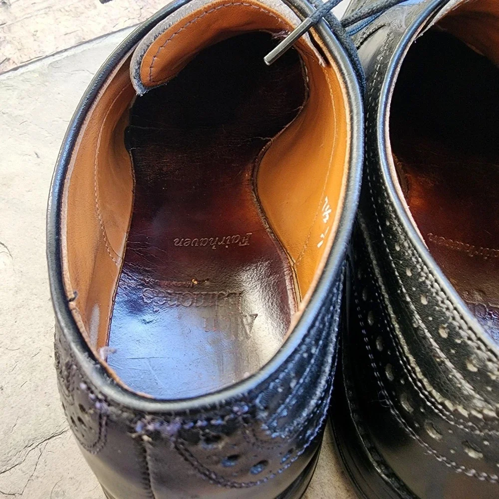 Allen Edmonds Fairhaven Mens Wingtip Black Leather Shoes Sz 7.5 D - Preppy Ivy
